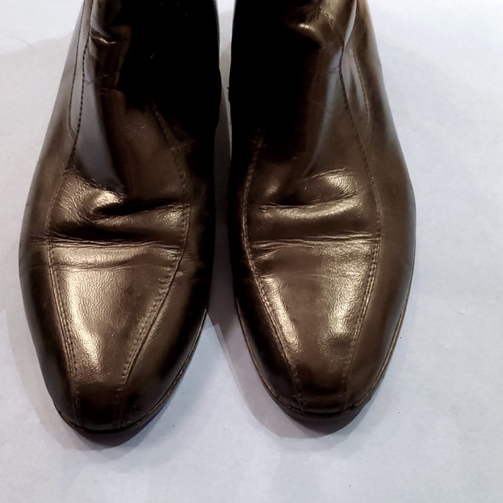 Men leather boots blk 10.5 D